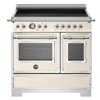 Induktionsspis Heritage, 90 cm, 5 zoner, 2 ugnar, Elfenbensvit - Bertazzoni