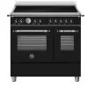 Induktionsspis Heritage utan dekorram, 90 cm, 5 zoner, 2 ugnar, Mattsvart - Bert