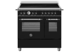 Induktionsspis Heritage utan dekorram, 90 cm, 5 zoner, 2 ugnar, Mattsvart - Bert
