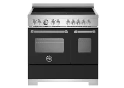Induktionsspis Master, 90 cm, 5 zoner, 2 ugnar, Mattsvart - Bertazzoni