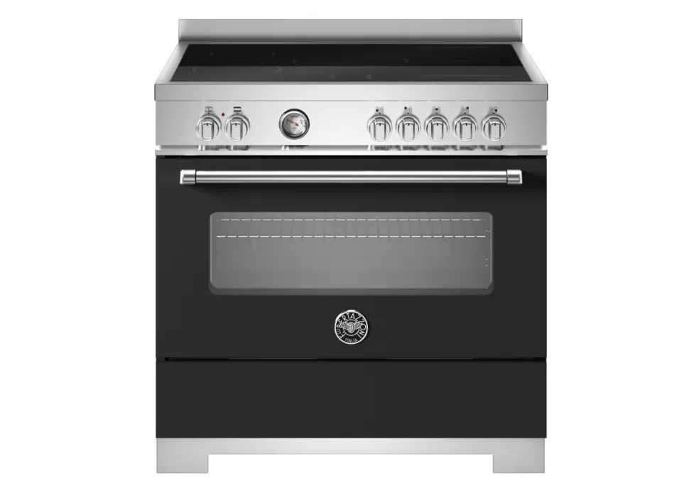 Induktionsspis Master, 90 cm, 5 zoner, 1 ugn, Mattsvart - Bertazzoni