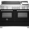 Induktionsspis Master, 120 cm, 5 zoner + stekbord, 2 ugnar, Mattsvart - Bertazzoni