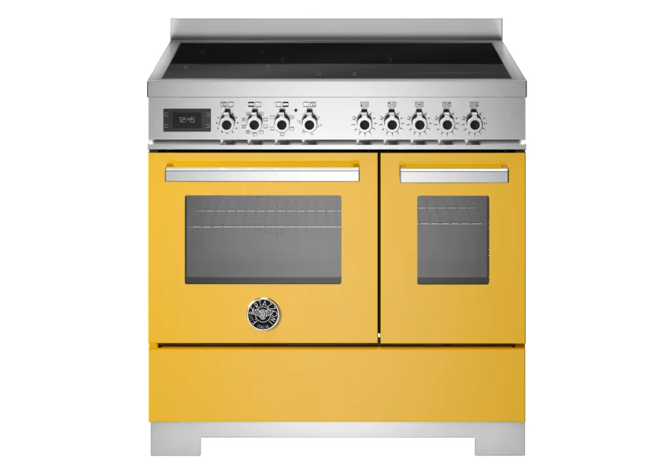 Induktionsspis Professional, 90 cm, 5 zoner, 2 ugnar, Gul - Bertazzoni