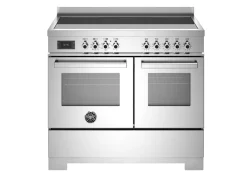 Induktionsspis Professional, 100 cm, 5 zoner, 2 ugnar, Rostfri - Bertazzoni