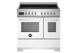 Induktionsspis Professional, 90 cm, 5 zoner, 2 ugnar, Vit - Bertazzoni