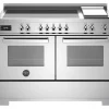 Induktionsspis Professional, 120 cm, 5 zoner + stekbord, 2 ugnar, Rostfri - Bertazzoni