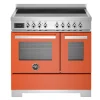 Induktionsspis Professional, 90 cm, 5 zoner, 2 ugnar, Orange - Bertazzoni