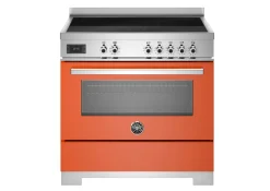 Induktionsspis Professional, 90 cm, 5 zoner, 1 ugn, Orange - Bertazzoni