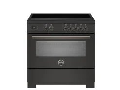 Induktionsspis Professional, 90 cm, 5 zoner, 1 ugn, Carbonio - Bertazzoni