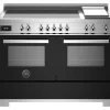 Induktionsspis Professional, 120 cm, 5 zoner + stekbord, 2 ugnar, Svart - Bertazzoni