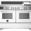 Induktionsspis Professional, 120 cm, 5 zoner + stekbord, 2 ugnar, Vit - Bertazzoni