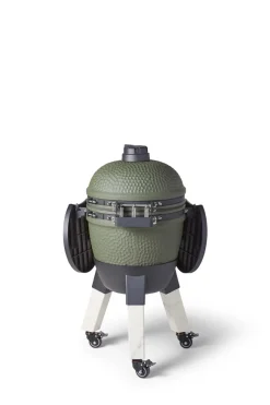 Kamadogrill inklusive benfäste, aluminiumben (marmorimitation) med hjul och sidobord - Moddern