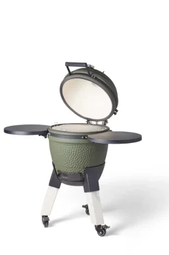 Kamadogrill inklusive benfäste, aluminiumben (marmorimitation) med hjul och sidobord - Moddern