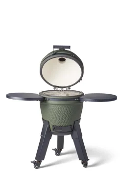 Kamadogrill inklusive benfäste, svarta ben med hjul och sidobord - Moddern
