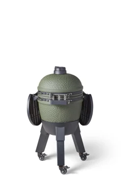 Kamadogrill inklusive benfäste, svarta ben med hjul och sidobord - Moddern