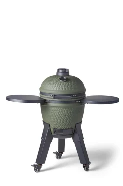 Kamadogrill inklusive benfäste, svarta ben med hjul och sidobord - Moddern
