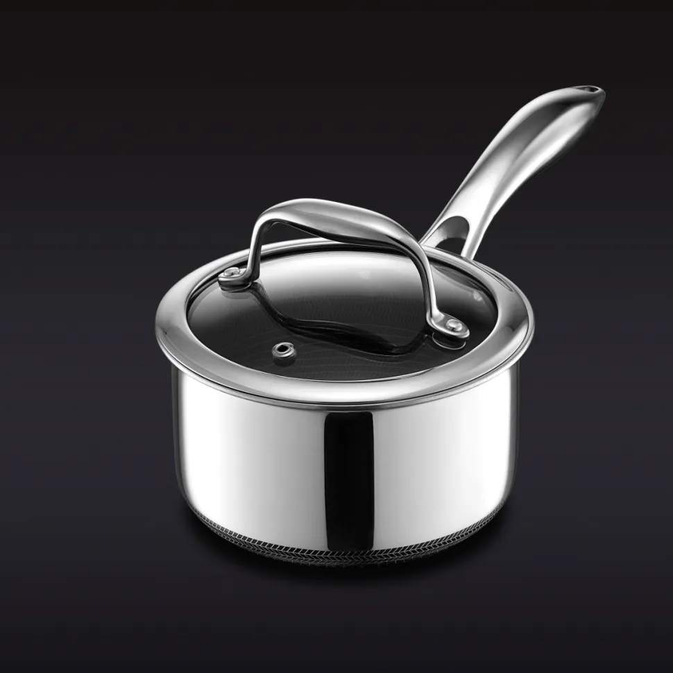 Kastrull med glaslock, nonstick, 1 L - Hexclad