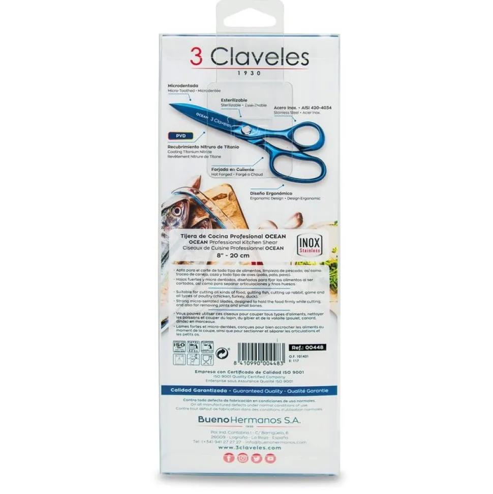 Kökssax 20 cm, Ocean - 3 Claveles