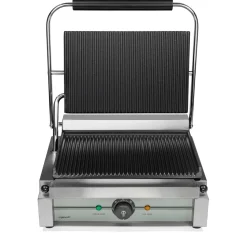 Klämgrill Panini, räfflad - Exxent