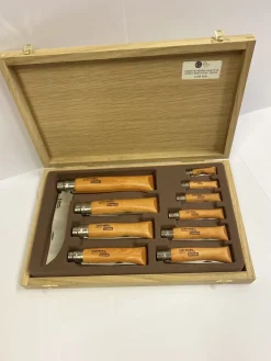Knivar i samlingslåda, kolstål, 10 stycken - Opinel