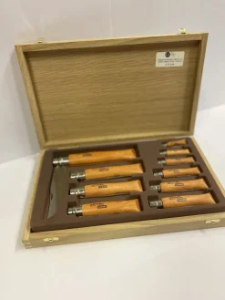 Knivar i samlingslåda, kolstål, 10 stycken - Opinel