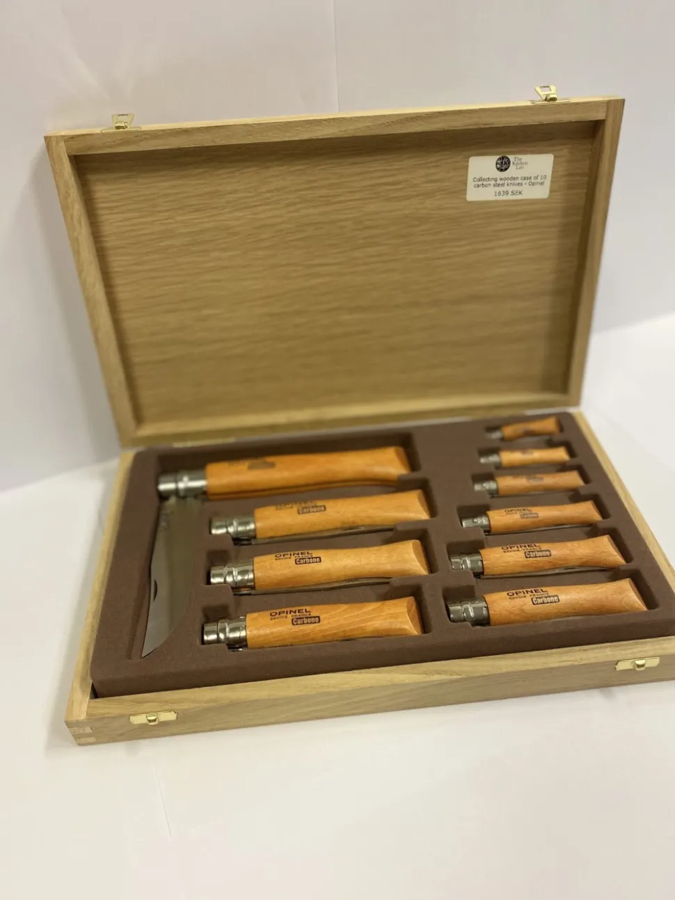 Knivar i samlingslåda, kolstål, 10 stycken - Opinel