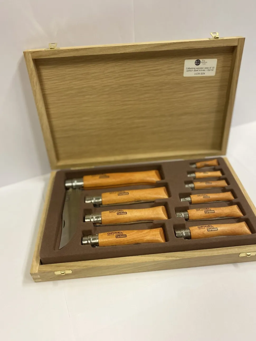 Knivar i samlingslåda, kolstål, 10 stycken - Opinel