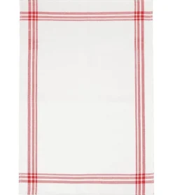 Kocksläng 50x70cm, 50/50% lin/bomull, Vit/Röd - Segers