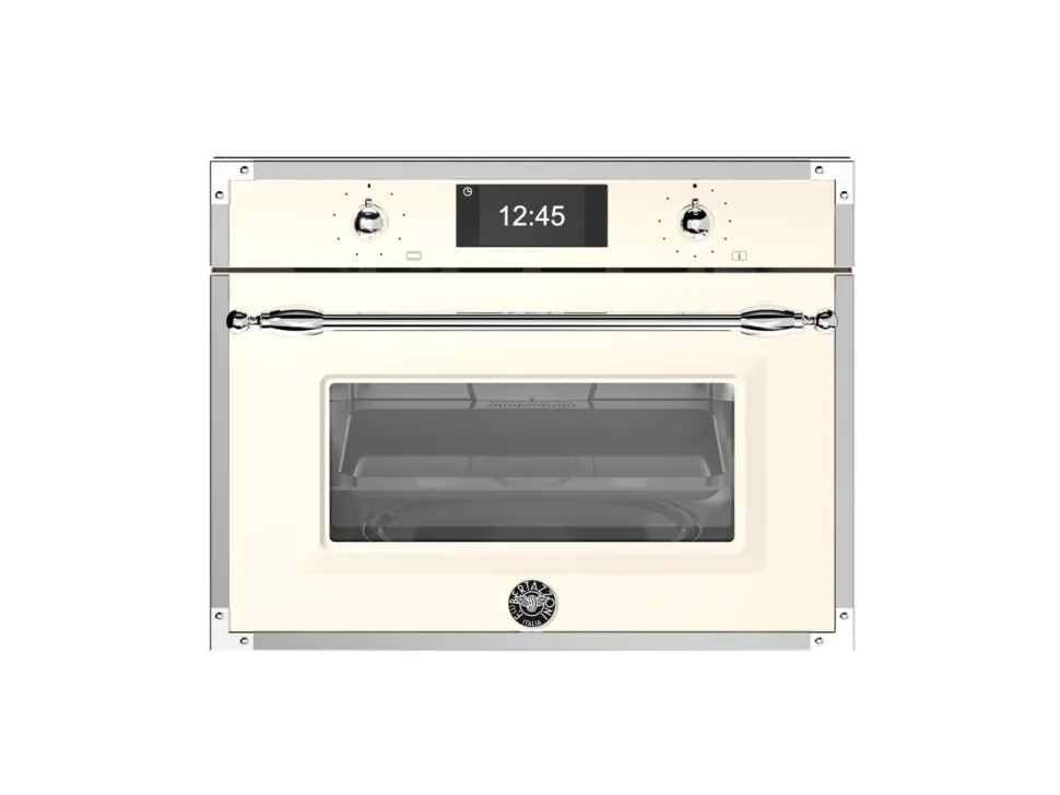 Kombiugn med mikro Heritage, TFT-display, Elfenbensvit/krom - Bertazzoni