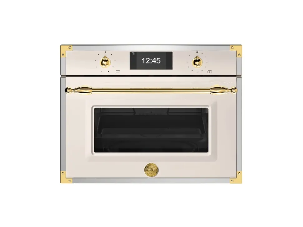 Kombiugn med mikro Heritage, TFT-display, Elfenbensvit/guld, - Bertazzoni