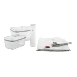 Komplett startkit Fresh & Save, elektrisk vakuumpump, påsar och glasburkar - Zwi