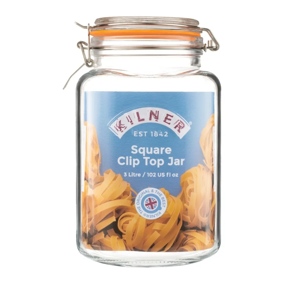 Konserveringsburk med patentlock, fyrkantig - Kilner - 3 L