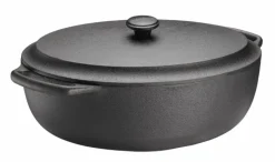 Oval gjutjärnsgryta med järnlock - Skeppshult