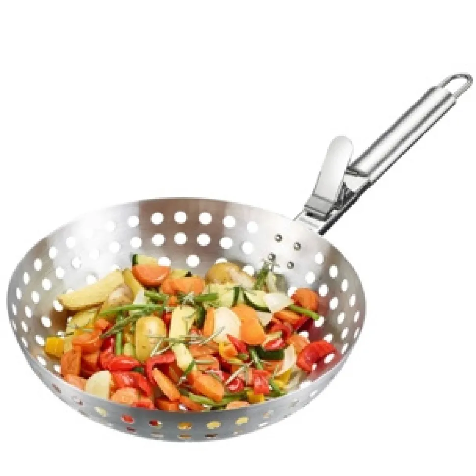 Perforerad grillkorg i rostfritt stål med avtagbart handtag, 28 cm - Westmark