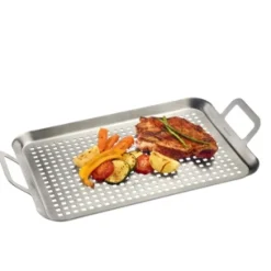 Perforerad grillplatta i rostfritt stål, 43,5 x 25,5 cm - Westmark