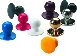 Plastknappar för kockrock, vita, 10-pack - Segers