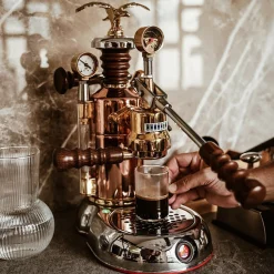 Retro Manuell Espressomaskin, Esperto Edotto, Roséguld - La Pavoni