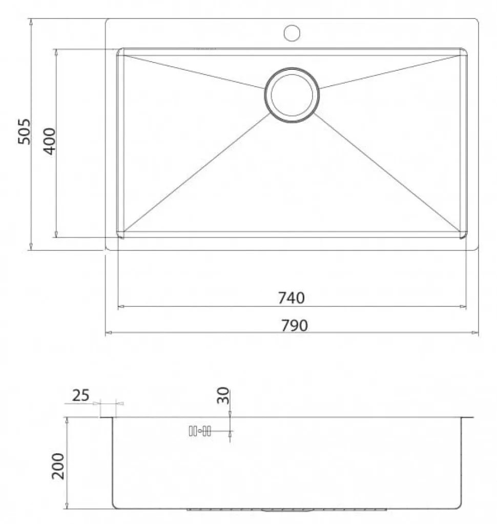 Rostfri diskho 790 x 505 mm