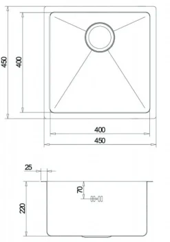Rostfri diskho 450 x 450 mm