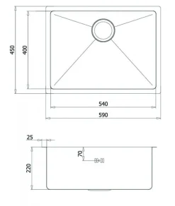 Rostfri diskho 590 x 450 mm