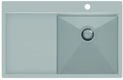 Rostfri diskho 400x400x200 mm med avställningsyta till vänster