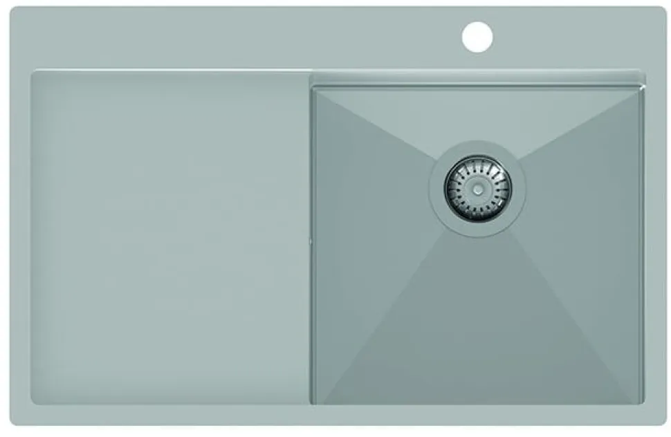 Rostfri diskho 400x400x200 mm med avställningsyta till vänster