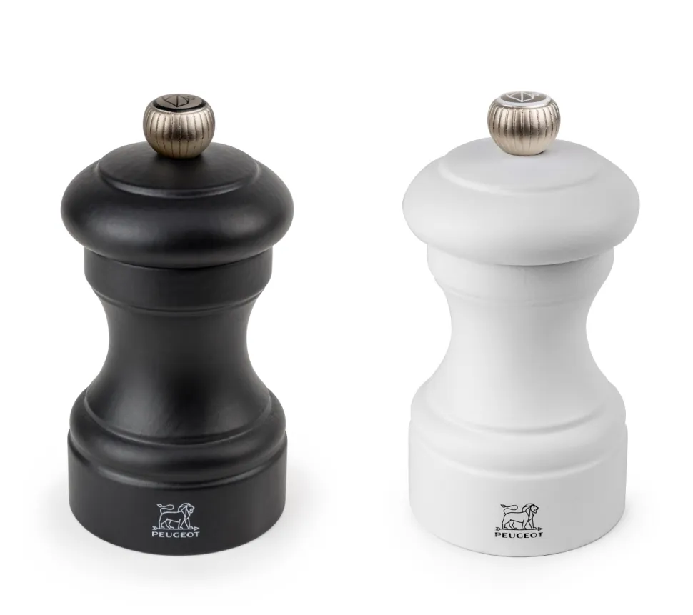 Set med Salt- och Pepparkvarn, 10 cm, Bistro Duo - Peugeot - Svart & Vit