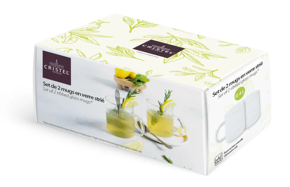 Set med Tekanna och två glasmuggar, Darjeeling - Cristel