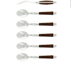 Sex dessertskedar, Handtag av Tuja, blank, Tradition - Forge de Laguiole