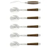 Sex dessertskedar, Handtag av Valnöt, blank, Tradition - Forge de Laguiole