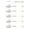 Sex dessertskedar, Handtag av Ben, blank, Tradition - Forge de Laguiole