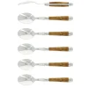 Sex dessertskedar, Handtag av Oliv, blank, Tradition - Forge de Laguiole