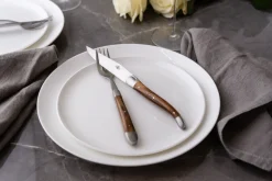 Sex gafflar, Handtag av Pistage, blank, Tradition - Forge de Laguiole