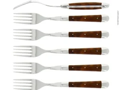 Sex gafflar, Handtag av Snakewood, blank, Tradition - Forge de Laguiole